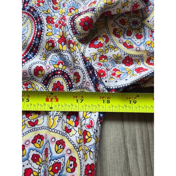 Talbots Womens Short Sleeve Colorful Paisley Print Tee M Rainbow - Picture 6 of 7